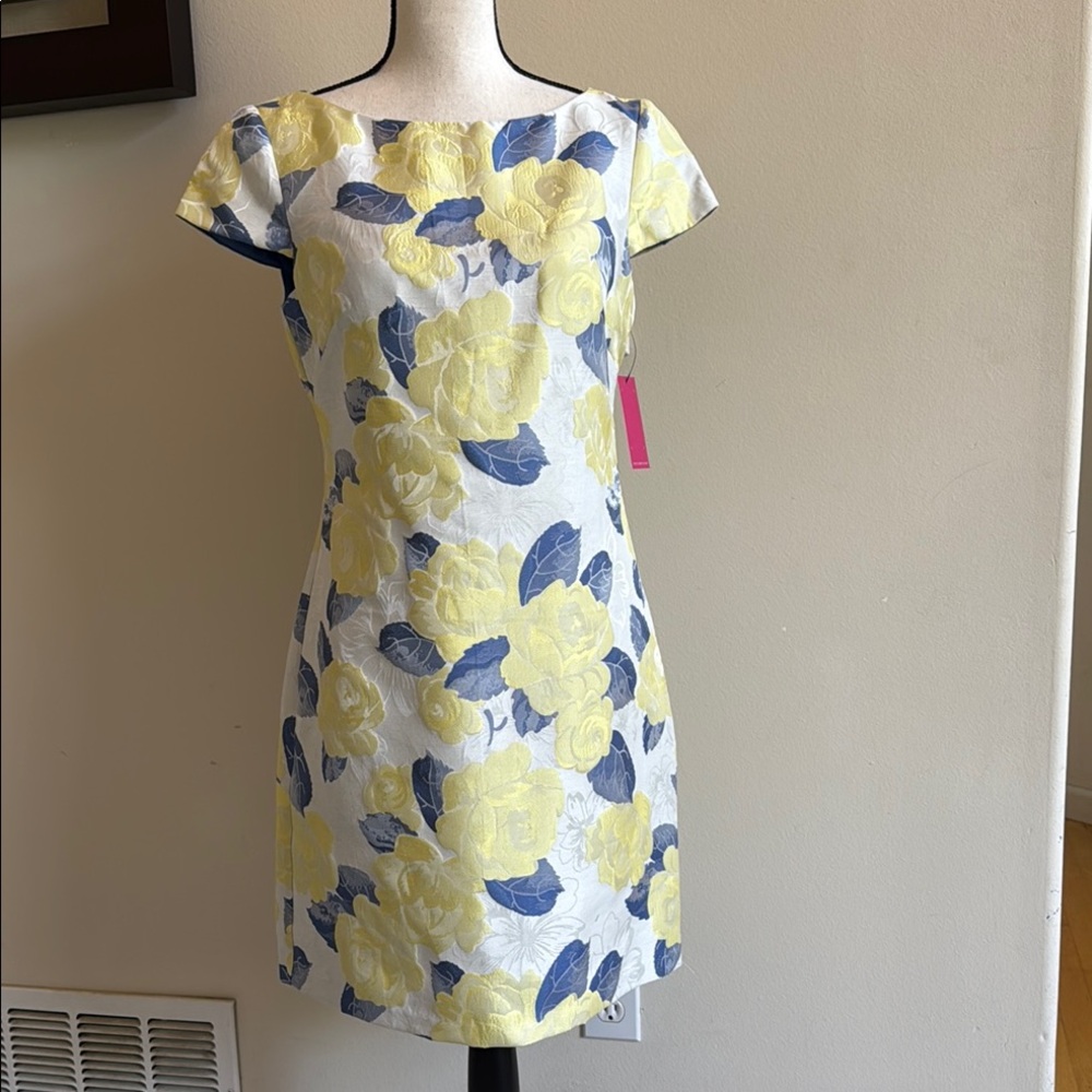 Floral Yellow and Blue Dress